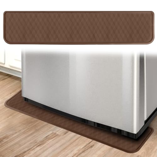 BOXOB Kühlschrank-Auffangmatte, 95x21,6cm Silikon Tropfschale Unter Dem Mini-Kühlschrank Rutschfester Bodenschutzmatte Kühlschrank Geräteauskleidung Auslaufschutzmatte Waschmaschine Trockner(Braun) von BOXOB