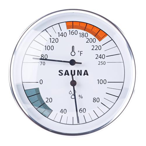 BOXOB Sauna Thermometer, 2-in-1 Saunathermometer Fahrenheit und Hygrometer Wandmontage Saunatemperaturmesser für Saunaraum Innenfeuchtigkeitstemperaturmonitor Infrarot Dampfsauna Zubehör BOXOB Sauna Thermometer, 2-in-1 Saunathermometer Fahrenheit und Hygrometer Wandmontage Saunatemperaturmesser für Saunaraum Innenfeuchtigkeitstemperaturmonitor Infrarot Dampfsauna Zubehör von BOXOB