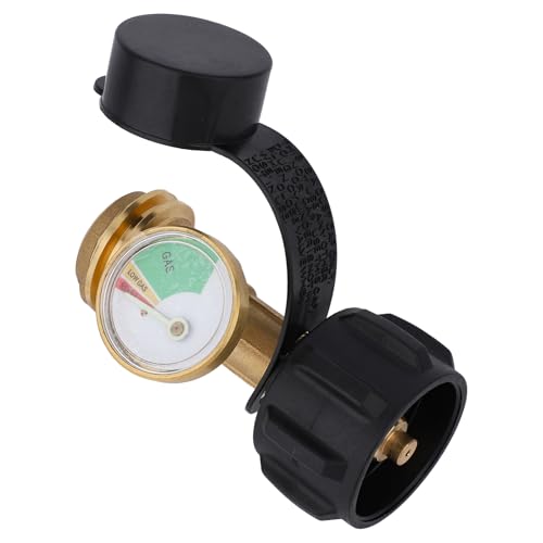 Propangas-Tankanzeige für 5-40lb LP-Tanks, Universelles Propangas-Manometer Farblich Codierter Lecksucher Gasdruckmesser mit QCC1/Typ 1 Anschluss für BBQ Grill Wohnmobil Heizung Camping von BOXOB