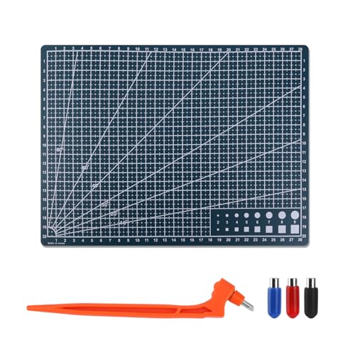 Schneidewerkzeuge fürs Handwerk Set, Gyro-Cut Schneidewerkzeug 360 Grad mit Matte und 2 Messerköpfen Gyro-Schneidestift für Schablonen Heimwerkerarbeiten Scrapbooking Zubehör von BOXOB
