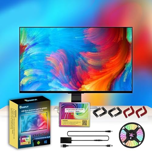 BOXPUT LED Lichtstreifen, 78 Zoll LED Ambient Light Strip, geeignet zum Synchronisieren von Bildern, Videos, Musik, Spielen und immersiven Lichtstreifen auf 22-32 Zoll Computern und Fernsehern. von BOXPUT