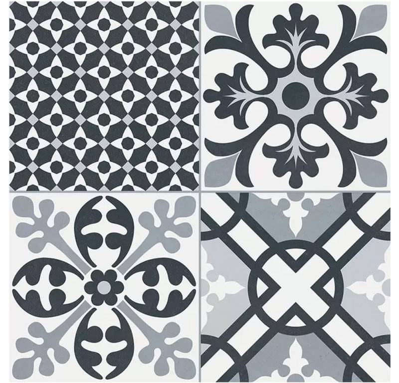 BOXTEC Bodenfliese VINTAGE BLACK 16.5 x 16.5 Feinsteinzeug Wand- und Bodenfliese, Feinsteinzeug 16.5x16.5, Grau von BOXTEC