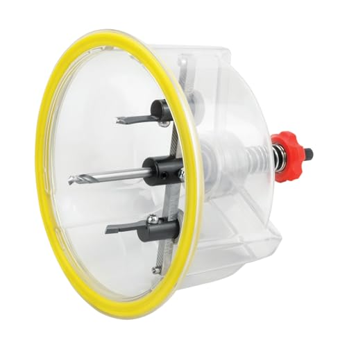 BOXTEC Hartmetall Kreisschneider BHC mit Schutzhaube stufenlos einstellbar im Koffer mit 4 Messern für Trockenbau, Holz, Kunststoff, Gipskarton, Durchmesser:40-125mm BHC 125 PREMIUM von BOXTEC