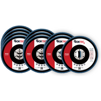 Profi-Fächerscheiben BLAU 125mm INOX Lamellenscheiben Schleifscheiben 10er Pack MIX-Set von BOXTEC