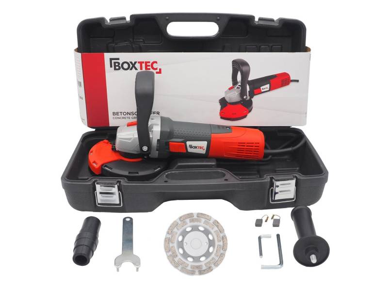 BOXTEC Winkelschleifer BOXTEC Betonschleifer 125 mm Sanierungsfräse 1.400W, Set mit Koffer von BOXTEC