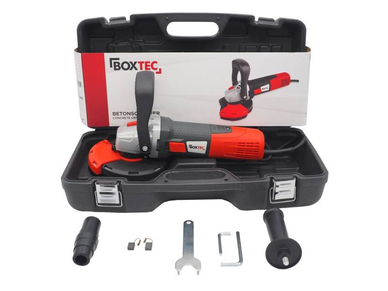 BOXTEC Winkelschleifer BOXTEC Betonschleifer 125 mm Sanierungsfräse 1.400W, Set mit Koffer von BOXTEC