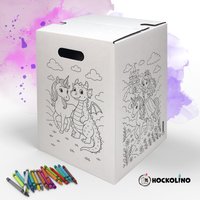 Hockolino "Einhörner" - Kinder Papphocker Zum Ausmalen | Nachhaltig Faltbar Stabil Sitzhocker Für Mottoparty Kindergeburtstag/Mitgebsel von BOXXCOShop