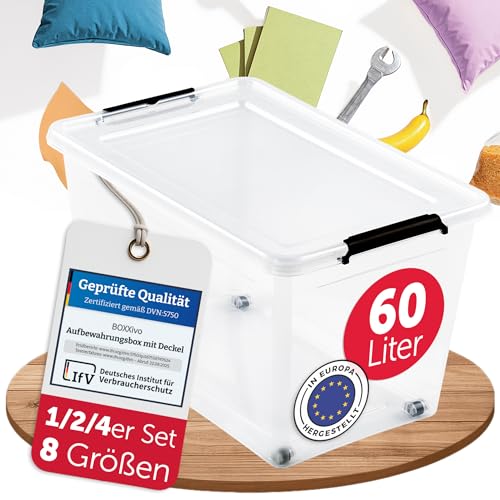 BOXXivo Aufbewahrungsbox mit Deckel 60l - BPA-freie & lebensmittelechte Boxen Aufbewahrung - Kisten Aufbewahrung mit Deckel - robuste & stapelbare Kisten BOXXivo Aufbewahrungsbox mit Deckel 60l - BPA-freie & lebensmittelechte Boxen Aufbewahrung - Kisten Aufbewahrung mit Deckel - robuste & stapelbare Kisten von BOXXivo