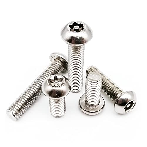 10pcs M5 M6 304 Stainless Steel Six Lobe Torx Button Round Head with Pin Anti-Theft Security Bolt Screw (Color : 35mm, Size : 10pcs M5) von BOYALE