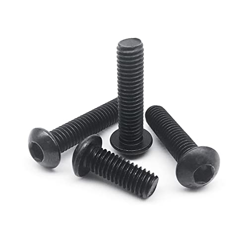 50pcs M2 M3 304 Stainless Steel Black Hexagon Hex Socket Head Button Allen Bolt Screw (Color : Black Steel, Size : 8MM_M3 (50PCS)) von BOYALE