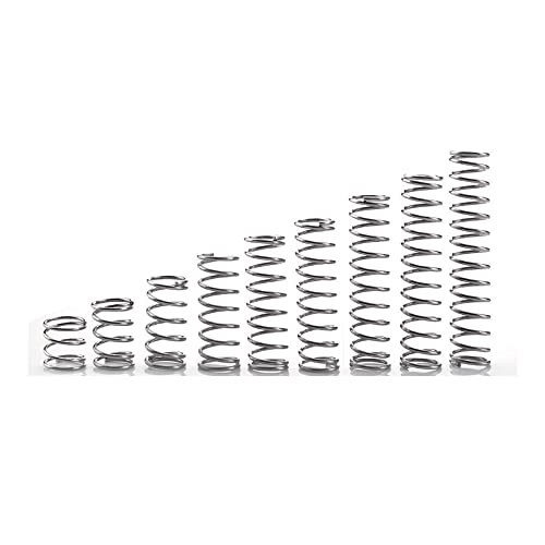 BOYALE 10 Stück SS304 Edelstahl Druckfeder Mini Federdraht Durchmesser 0,2 mm 0,3 mm (Size : 25mm, Color : 6MM_0.3MM) von BOYALE