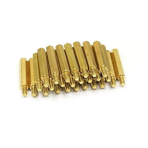 BOYALE 50 Stücke M3 Sechskantmutter Abstandsschraube Messing Gewinde Säule Computer Motherboard Abstandshalter (Color : 35mm, Size : M3) von BOYALE