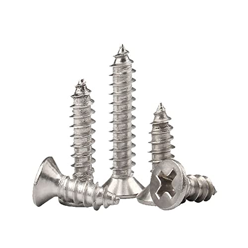 BOYALE 50pcs M1.2 M1.4 Countersunk Head Tapping Screws M1.2 M1.4 304 Stainless Steel Cross recessed Flat Wood Screw (Color : 5mm, Size : M1.2 X 50pcs) von BOYALE