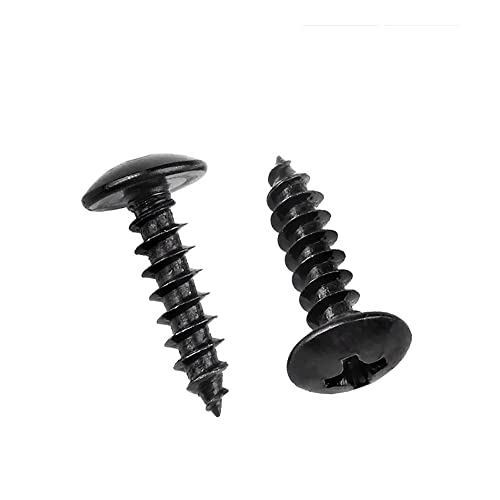 BOYALE 50pcs M3 Black Steel Phillips Truss Head Screw (Cross Recessed Mushroom Head) Self Tapping Screws (Color : 30mm, Size : M3 x50pcs) von BOYALE