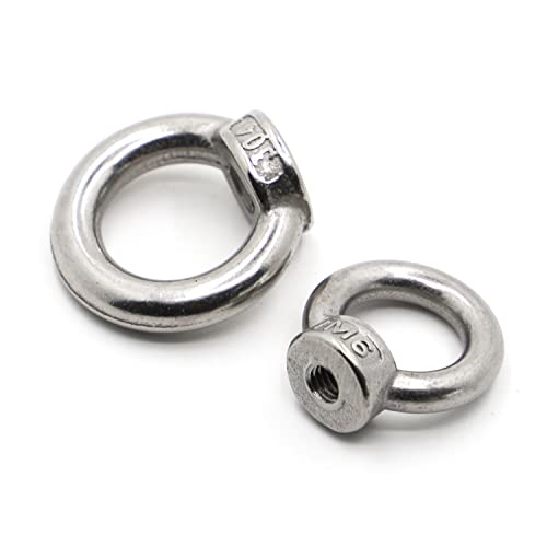 5pcs M3 M4 M5 M6 M8 M10 M12 304 Stainless Steel Marine Lifting Eye Nut Ring Nut Thread (Color : M3) von BOYALE