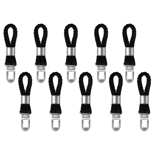 10 Stück geflochtene Baumwollringe Handtuch-Clip Haken Halter Kleiderbügel Metallclip Home Storage Hanger Easy to Use Towel Hangers Rack von BOYANDM