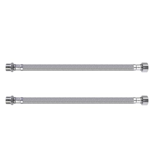 2 Stück Hochdruckbeständiger 304 Edelstahl Flexible Rohre Schlauch 3/8 Zoll für Wassersysteme in Küche und Bad Flexibler Metallschlauch von BOYANDM