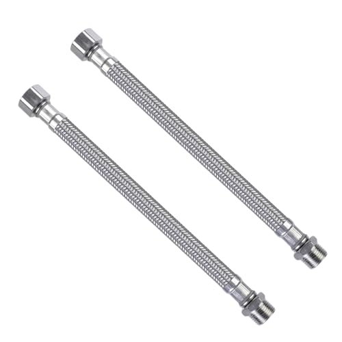 2 Stück Hochdruckbeständiger 304 Edelstahl Flexible Rohre Schlauch 3/8 Zoll für Wassersysteme in Küche und Bad Flexibler Metallschlauch von BOYANDM
