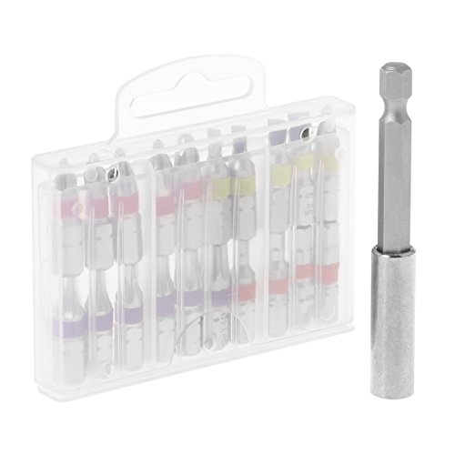 20-teiliges flaches Schraubendreher-Bit-Set für Kopf, farbkodiert mit H-Bandmaß, Klebemaß, metrische Skala, Power-Reversibel, Zoll-Greifer, Stahllineal, links und rechts, Etiketten-Lineal von BOYANDM