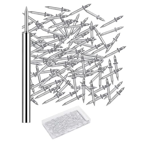 Mehrzweck-Doppelkopf-Nägel-Set mit Hülsenwerkzeug, doppelseitiges Nägel-Set, einfache Installation für Zuhause und Büro, Dekoration, Sockelleisten-Befestigungen von BOYANDM