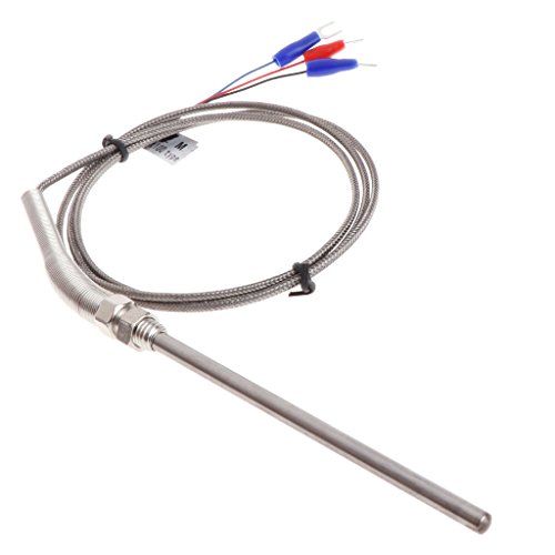 Professionelles Thermoelement, 5 mm x 100 mm, PT100, M8, Schraubengewinde, Länge 1 Meter, Sonde von BOYANDM