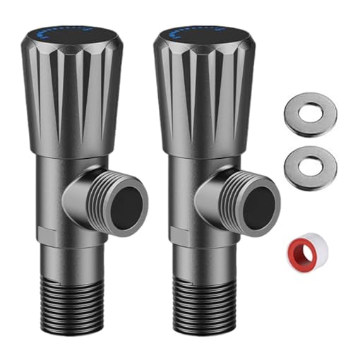 Verdickte Stahl-Winkelventile, kaltes, heißes Wasser, auslaufsicher, dreieckige Upgrades für Badezimmer, Dusche, Waschbecken, Armaturen, heißes und kaltes Wasser von BOYANDM