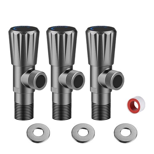 Verdickte Stahl-Winkelventile, kaltes, heißes Wasser, auslaufsicher, dreieckige Upgrades für Badezimmer, Dusche, Waschbecken, Armaturen, heißes und kaltes Wasser von BOYANDM