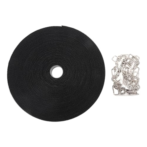 Verstellbare Mehrzweck-Nylonbänder, 10 m Länge, 50 rostfreie Metallverschlüsse, wiederverwendbare Gurte, Set zur Sicherung von Geräten, verstellbarer Kabelbinder mit Metallclip von BOYANDM