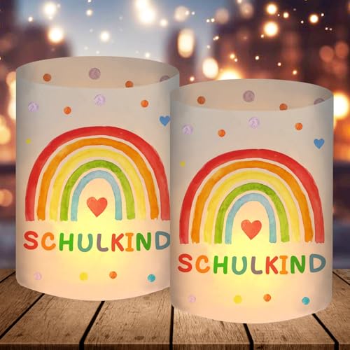 12 Windlicht Tischdeko Einschulung Mädchen, Schulkind 2025 Deko, Schulanfang Deko Mädchen, Einschulungsdeko mit Regenbogen, Schulstart Schuleinführung Geschenk, Geeignet für Teelichter oder Kerzen 12 Windlicht Tischdeko Einschulung Mädchen, Schulkind 2025 Deko, Schulanfang Deko Mädchen, Einschulungsdeko mit Regenbogen, Schulstart Schuleinführung Geschenk, Geeignet für Teelichter oder Kerzen von BOYATONG