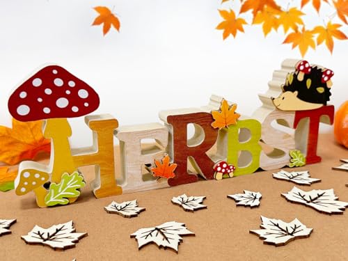 BOYATONG Herbst Deko, Schriftzug Herbst Dekoration, Tischdeko Herbst mit Herbstblätter, Deko Herbst, Herbstdeko Innen und Draußen BOYATONG Herbst Deko, Schriftzug Herbst Dekoration, Tischdeko Herbst mit Herbstblätter, Deko Herbst, Herbstdeko Innen und Draußen von BOYATONG