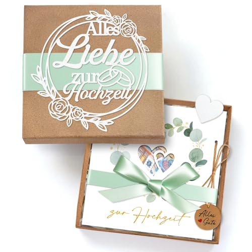 Hochzeitsgeschenke für Brautpaar, Elegante Geldgeschenk Hochzeit, Geldgeschenke Verpackung mit Geschenkbox Hochzeitskarte, Premium Personalisierte Glückwunschkarte zur Hochzeit Herz Eukalyptus Hochzeitsgeschenke für Brautpaar, Elegante Geldgeschenk Hochzeit, Geldgeschenke Verpackung mit Geschenkbox Hochzeitskarte, Premium Personalisierte Glückwunschkarte zur Hochzeit Herz Eukalyptus von BOYATONG
