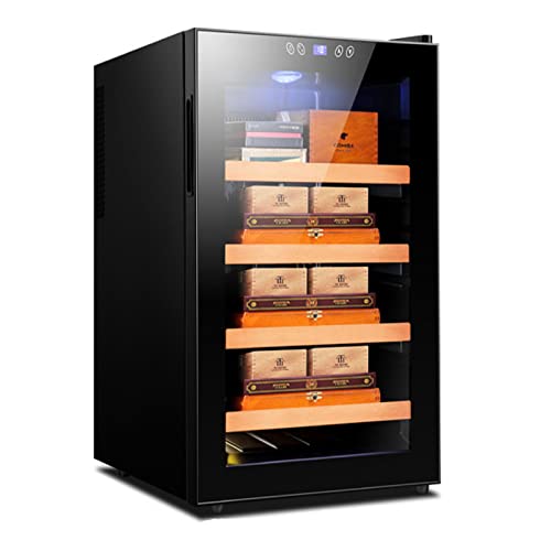 Zigarrenschrank - Zigarren-Humidore 70L elektrisch mit Feuchtigkeitsregulierungsfunktion Der Zigarrenschrank mit Dual-Core-Kühlung mit konstanter Temperatur kann bis zu 400 Zigarren aufnehm(Color:EIN) von BOYH