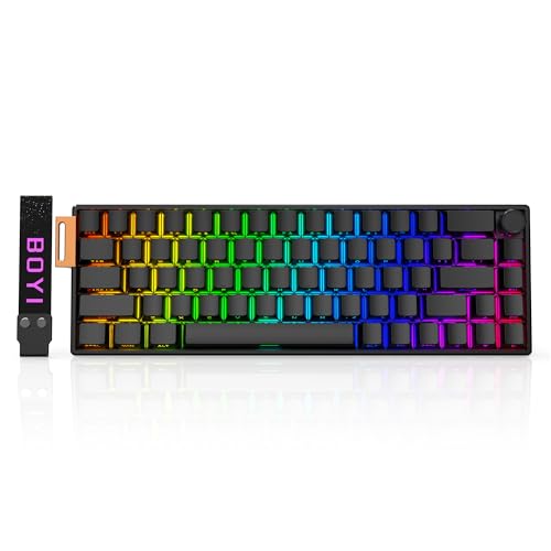BOYI 66Pro Schnellauslöser-Magnetschalter, 65 % mechanische Tastatur, Hall-Effekt, Dichtung, RGB-HotSwap, hyperschnelle, verstellbare Betätigung, kabelgebunden, kompakte Gaming-Tastatur mit Drehknopf BOYI 66Pro Schnellauslöser-Magnetschalter, 65 % mechanische Tastatur, Hall-Effekt, Dichtung, RGB-HotSwap, hyperschnelle, verstellbare Betätigung, kabelgebunden, kompakte Gaming-Tastatur mit Drehknopf von BOYI