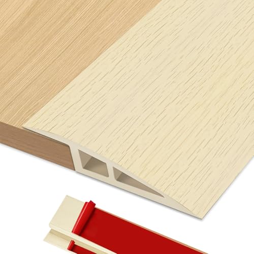 BOYIFEIJIE Übergangsleiste Höhenausgleich | 1M x 7cm PVC Übergangsprofil Selbstklebend | Türschwellen Leiste Höhenausgleich von 10–15mm | Übergangsleiste Boden für Laminat, Fliesen (Weiß Eiche) von BOYIFEIJIE