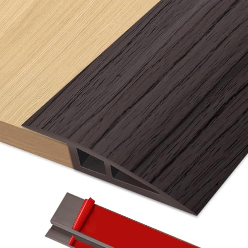 BOYIFEIJIE Übergangsleiste Höhenausgleich | 2M x 5cm PVC Übergangsprofil Selbstklebend | Türschwellen Leiste Höhenausgleich von 5–10mm | Übergangsleiste Boden für Laminat, Fliesen (Nussbaum) von BOYIFEIJIE