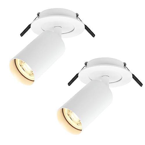 BOYIR 2 x LED Deckenstrahler 1 flammig Weiß Drehbar und Schwenkbar Deckenlampe GU10 Deckenspot Spot Lampe für Wohnzimmer, Schlafzimmer, Gänge, Ohne Leuchtmittel von BOYIR