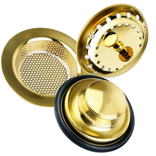 3 Stück Küchenspüle Stopper Sieb, 3 in 1 Küchenspüle Korbsieb Universal Anti-Verstopfung Edelstahl Spülbecken Entsorgungsstopfen Perforierter Korb Abflussfilter Sieb von BOYIVI