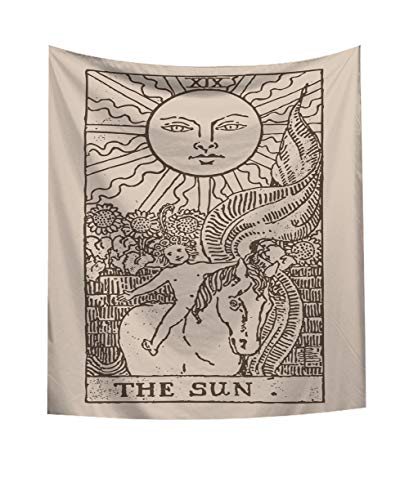 Boyouth The Sun, XIX Tarot-Wandteppich, Wandbehang, europäischer Stil, Digitaldruck, Wandteppich für Wohnzimmer, Schlafzimmer, Wohnheim, Dekoration, 150 x 130 cm von Boyouth