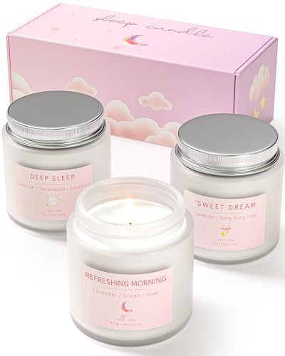 Valentinstag Geschenk für Sie | Duftkerzen Geschenke für Frauen | 3 Duftkerzen im Glas | Geschenke für Frauen & Männer Weihnachten (Rosa 300g) von BOYUJK