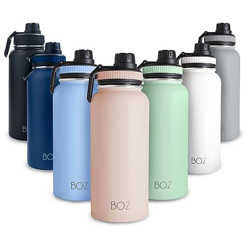 BOZ Trinkflasche Edelstahl – Trinkflasche Edelstahl 1l – Auslaufsichere Thermosflasche 1l – BPA-freie Isolierflasche – Trinkflasche Kohlensäure geeignet – Trinkflasche für Sport (Rosa) von BOZ