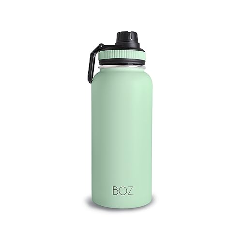BOZ Trinkflasche Edelstahl – Trinkflasche Edelstahl 1l – Auslaufsichere Thermosflasche 1l – BPA-freie Isolierflasche – Trinkflasche kohlensäure geeignet – Trinkflasche für Sport (Hellgrün) von BOZ