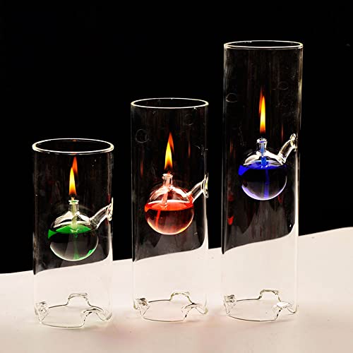 BOZHEN Flüssige transparente Glasöllampe Öllampen für den Innenbereich Moderne Craft Petroleumlampe Home Notbeleuchtung Nachtlicht Exquisite Verarbeitung Dekorative Lichter, 3 PCS von BOZHEN