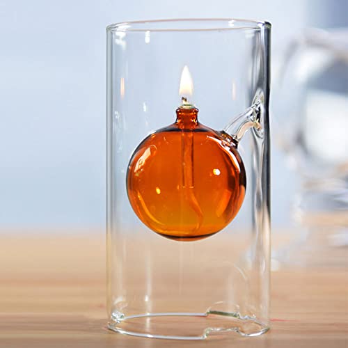 BOZHEN Haushalt rauchlose Öllampe Home Notbeleuchtung Butterlampe Petroleumlampe für drinnen Moderne transparente Glasöllampe Glaskerzenhalter kreative Dekoration von BOZHEN