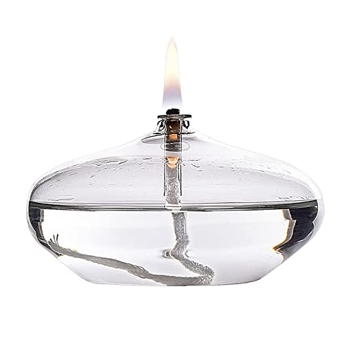 BOZHEN Moderne transparente Glasöllampe Home Notbeleuchtung Petroleumlampe Glaskerzenhalter kreative Dekoration Öllampe für drinnen Haushalt rauchfreie Butterlampe, H-5.5 cm von BOZHEN