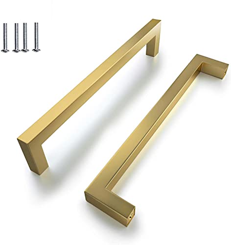 BOZONLI 2 Stück Griffe für Küchenschränke - Edelstahl Möbelgriffe Küchengriffe Türgriffe Schubladengriffe Schrankgriffe Gold (224mm) von BOZONLI