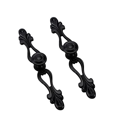 BOZONLI 2 Stück Retro Bronze Griffe für Küchenschränke Europäischen Stil Schwarze Schubladengriffe Antike Rustikale Möbelgriffe (133mm) von BOZONLI