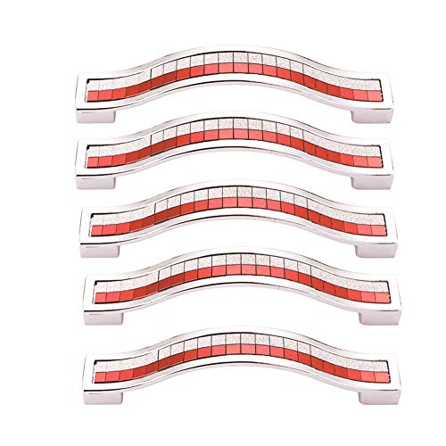 BOZONLI 5 Pack Strass Kristall Schrank Griffe Möbelgriffe Schrankgriffe (128mm, Rot) von BOZONLI