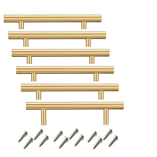 BOZONLI Edelstahl Möbelgriffe Schrankgriffe, Griffe für Küchenschränke, Schrank Schublade Türgriff, Bohrlochabst 64mm 6 Stück von BOZONLI