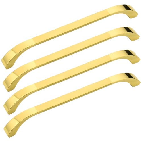 BOZONLI Griffe für Küchenschränke 4 Stück Zinklegierung Möbelgriffe Schrankgriffe Golden (Bohrlochabst 160mm) von BOZONLI
