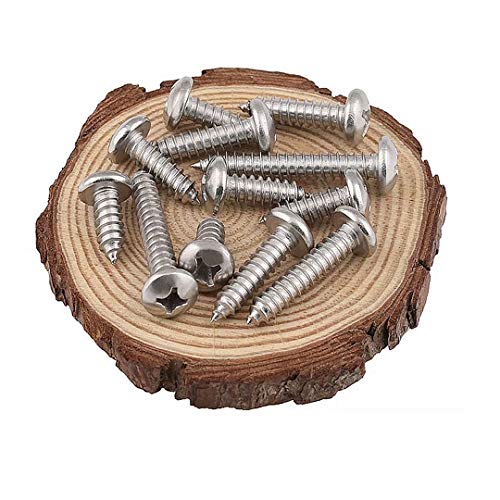 BOZONLI Holzschrauben, Blechschrauben, Edelstahl Linsenkopf Kreuzschlitz Selbstschneidende Schrauben, Universalschrauben, M4×6mm,50 pcs von BOZONLI